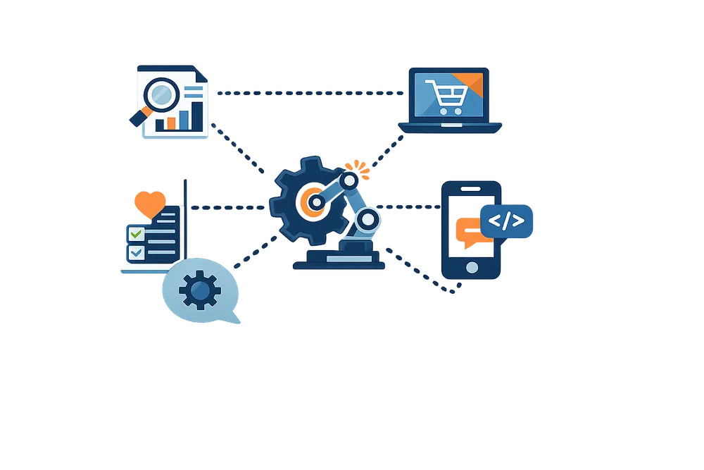 Traditional agency: disconnected tools wired through one bottleneck