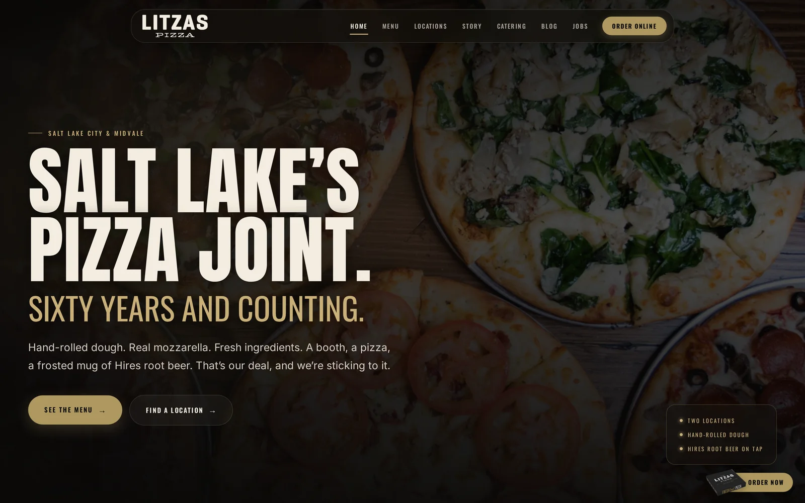 Litza's Pizza rebrand with online ordering