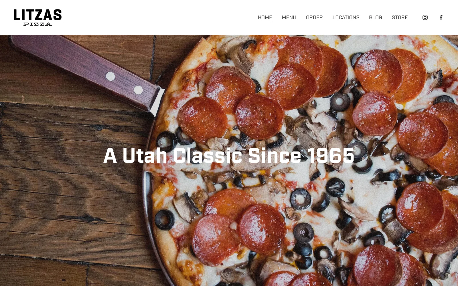 Litza's Pizza site before the rebrand