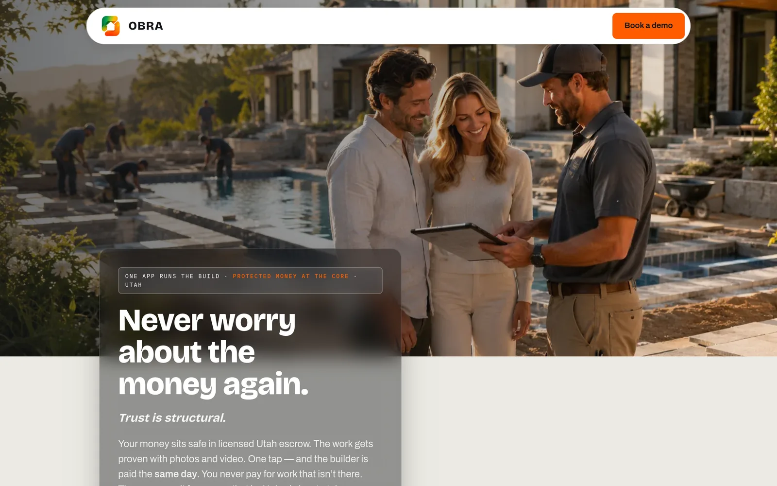 Obra milestone escrow platform